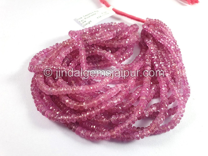 Pink Sapphire Big Faceted Roundelle Shape Beads