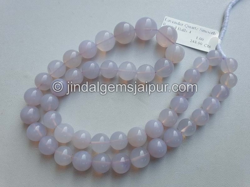 Lavender Quartz Or Scorolite Smooth Round Beads