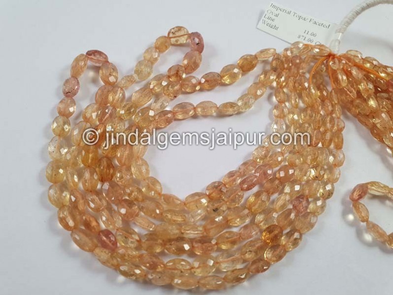 Imperial Topaz Faceted Oval Beads