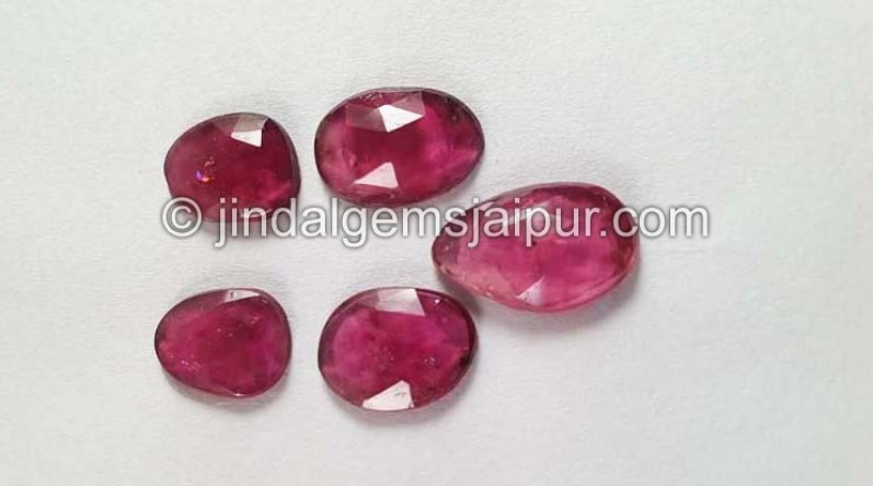 Rubelite Rose Cut Slices