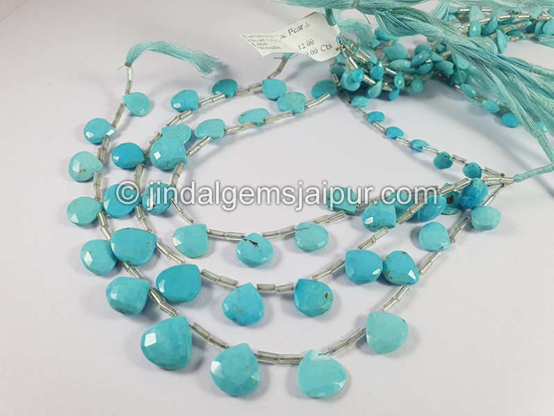 Turquoise Faceted Heart Shape Beads