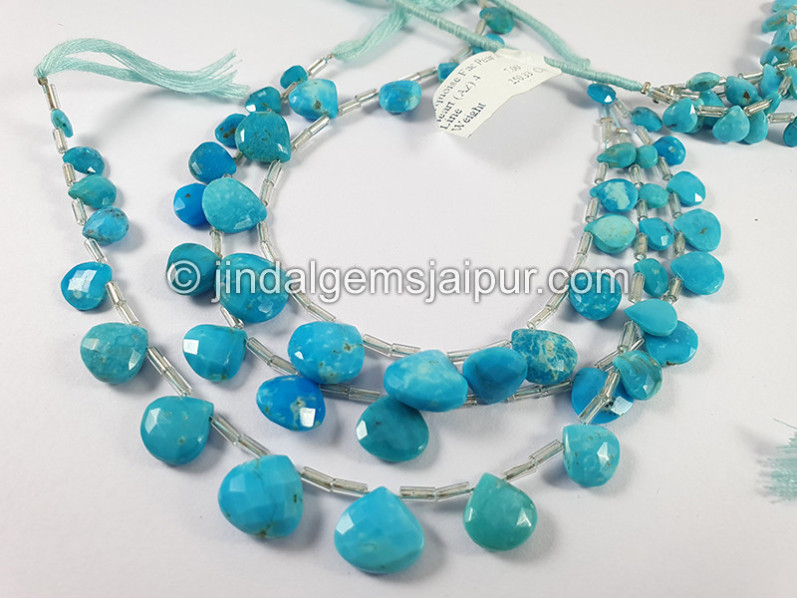 Turquoise Faceted Heart Shape Beads