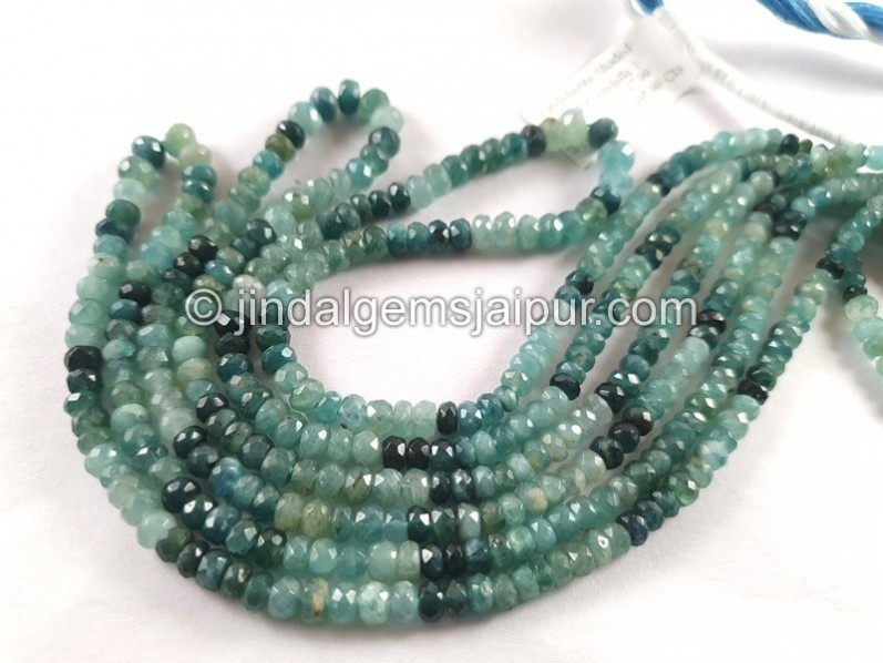 Grandidierite Shaded Faceted Roundelle Beads