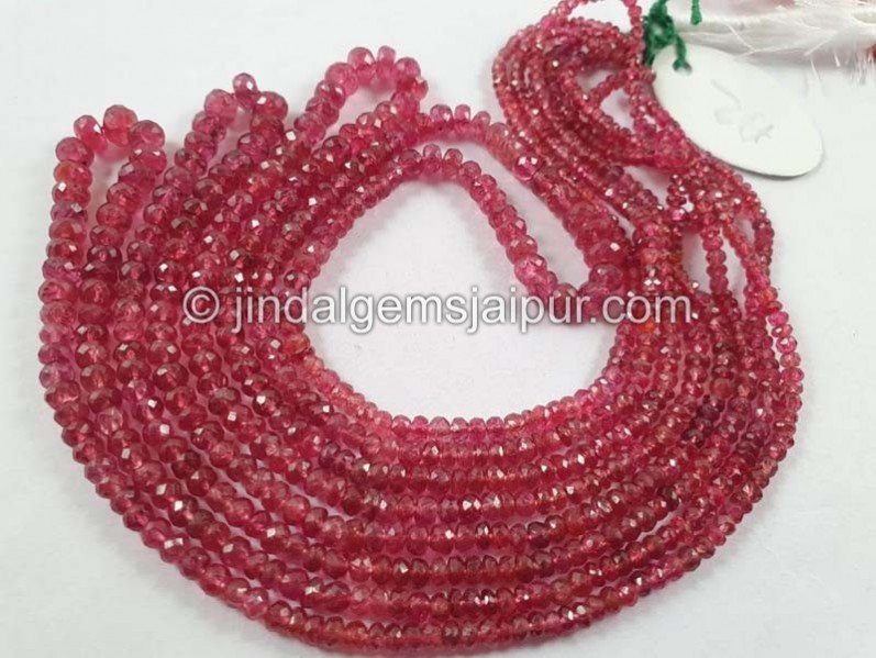 Red Spinel Faceted Roundelle Beads