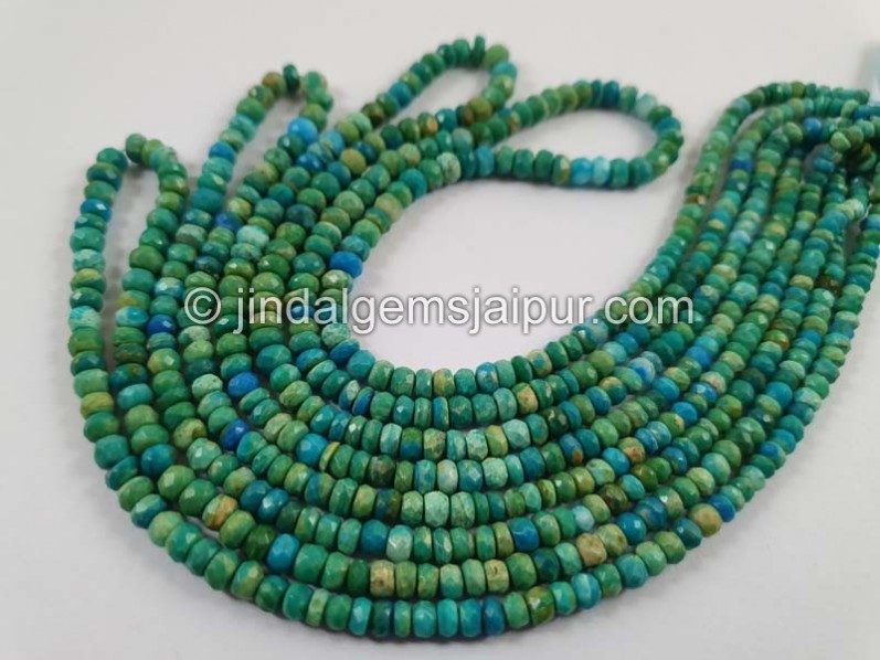 Natural Blue Opalina Faceted Roundelle Beads