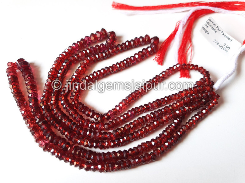 Garnet Big Faceted Roundelle Shape Beads