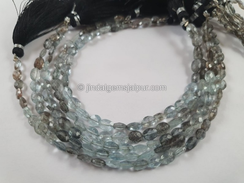 Moss Aquamarine Faceted Oval Beads