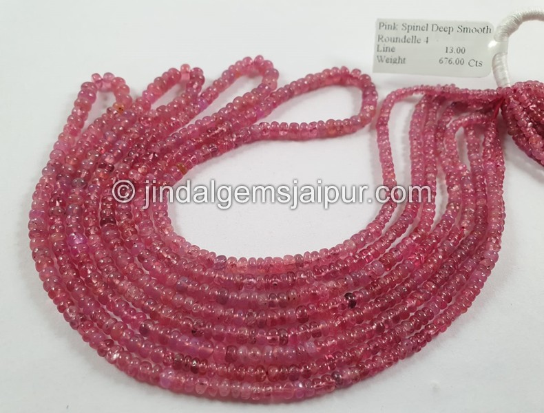 Red Spinel Smooth Roundelle Beads