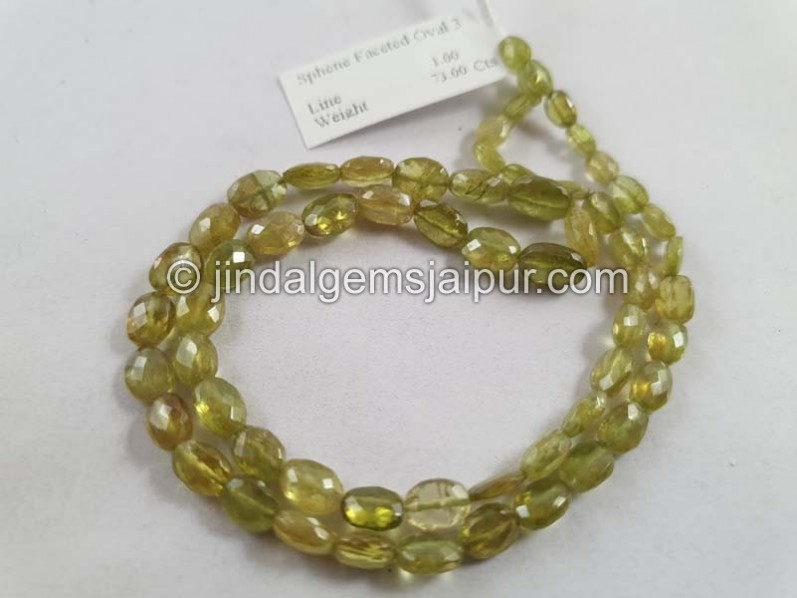 Sphene Faceted Oval Beads