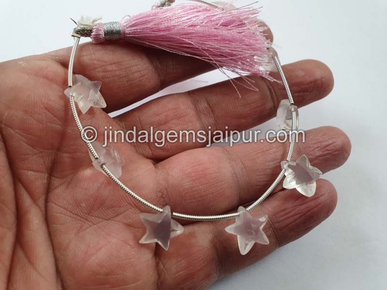 Rose Quartz Faceted Star Beads