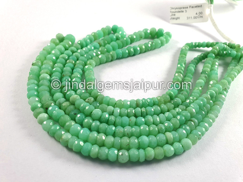 Chrysoprase Faceted Roundelle Shape Beads