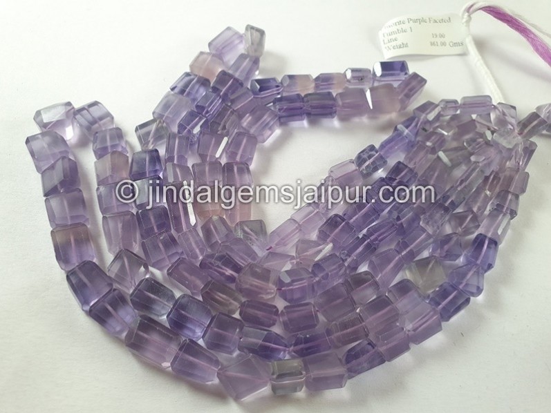 Yttrium Purple Fluorite Faceted Nugget Beads