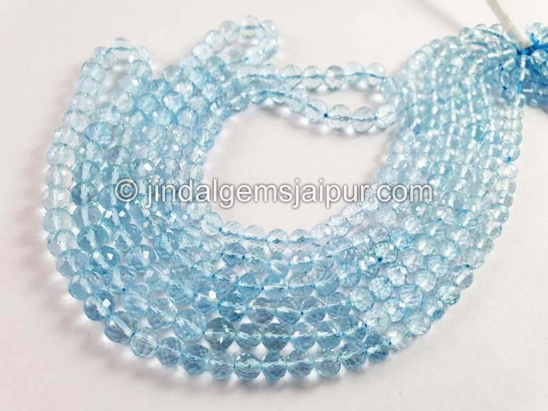 Sky Blue Topaz Faceted Round Beads