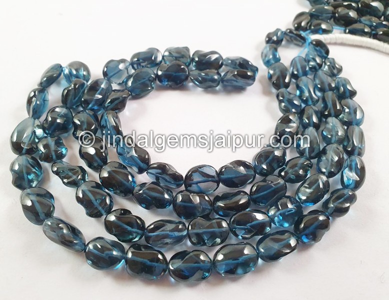 London Blue Topaz Smooth Irregular Nuggets Beads