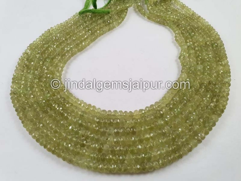 Grossular Garnet Faceted Roundelle Beads