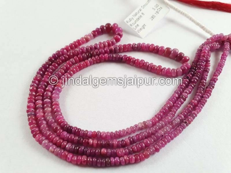 Ruby Natural Shaded Smooth Roundelle Beads