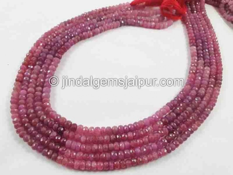 Natural Ruby Shaded Big Faceted Roundelle Beads