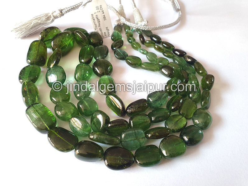 Green Tourmaline Smooth Nuggets Beads