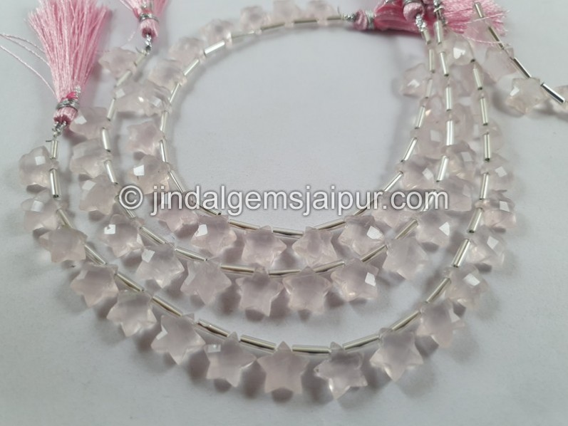 Rose Quartz Faceted Star Beads