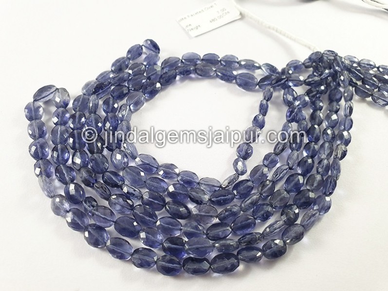 Iolite Faceted Oval Shape Beads