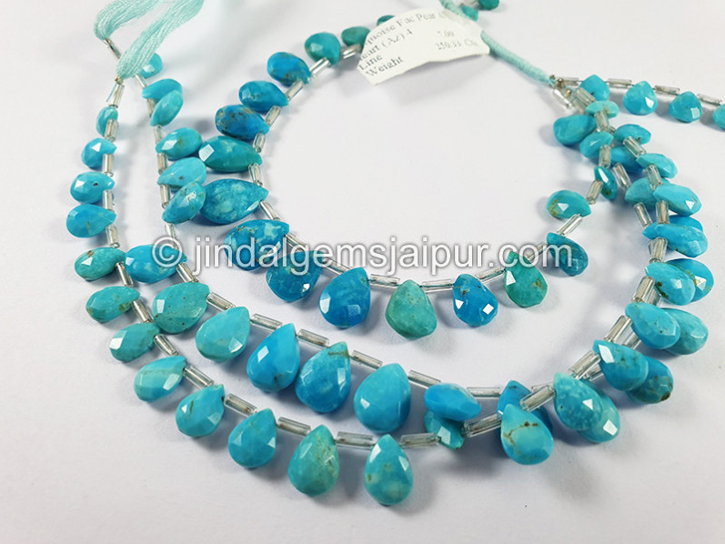 Turquoise Faceted Pear Shape Beads