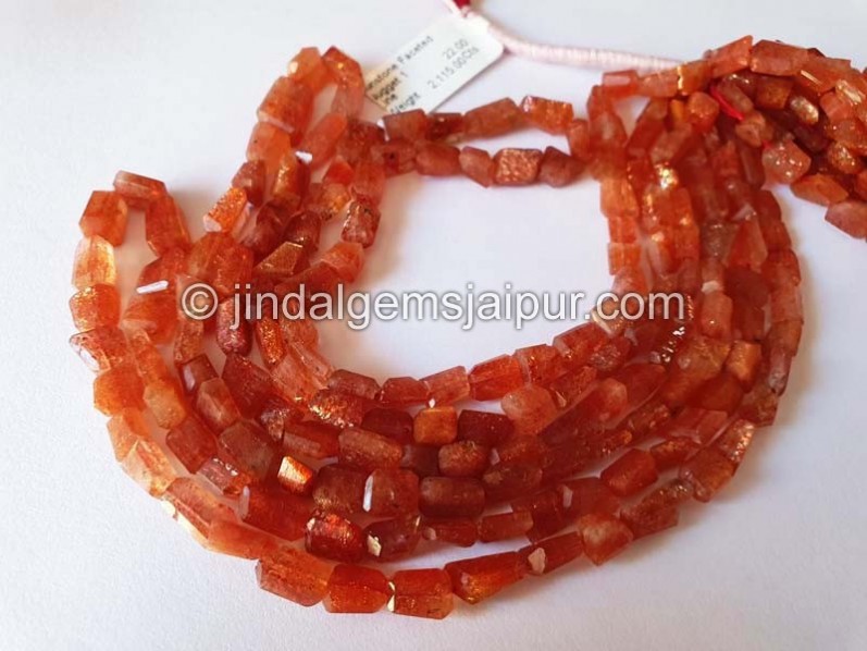 Sunstone Faceted Nugget Shape Beads