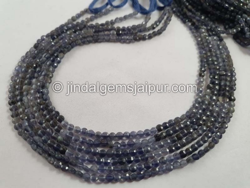 Iolite Shaded Faceted Coin Beads