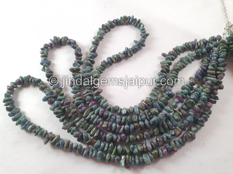 Ruby Fuchsite Smooth Chips Beads