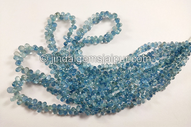 Santa Maria Aquamarine Faceted Drops Shape Beads