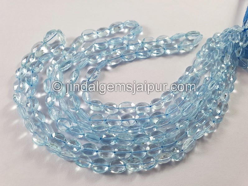 Sky Blue Topaz Faceted Oval Shape Beads