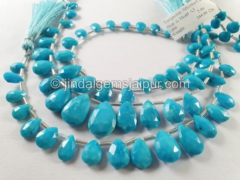 Turquoise Arizona Faceted Pear Shape Beads