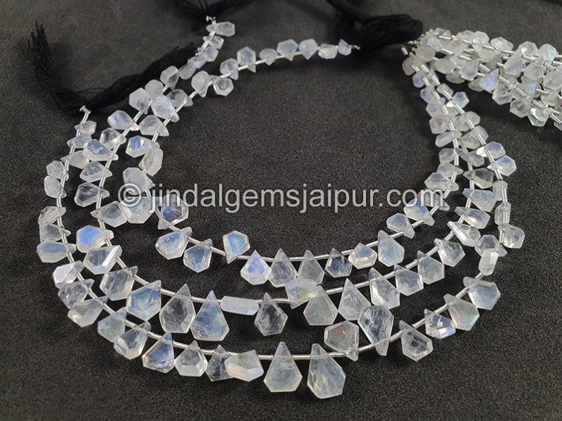 White Rainbow Cut Pentagon Shape Beads