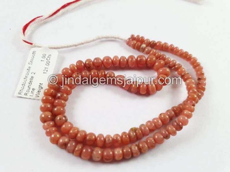 Rhodochrosite Smooth Roundelle Beads