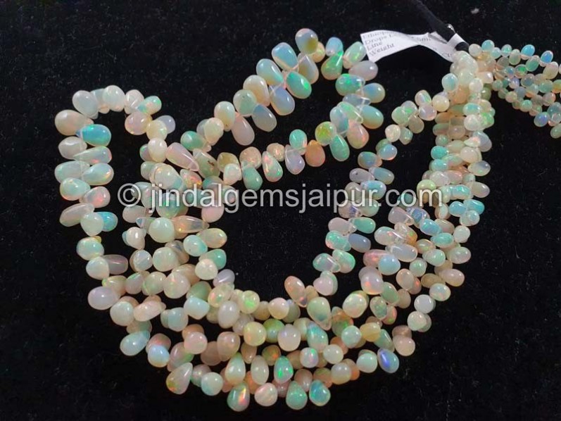 Yellow Ethiopian Opal Smooth Drop Beads
