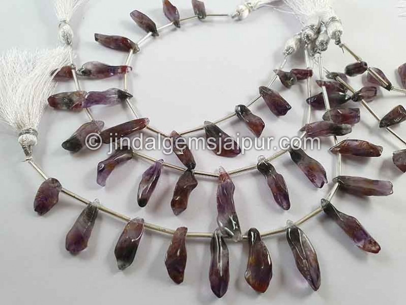 Amethyst Cacoxenite Smooth Irregular Beads