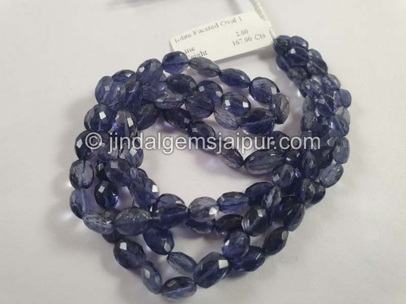 Iolite Faceted Oval Beads