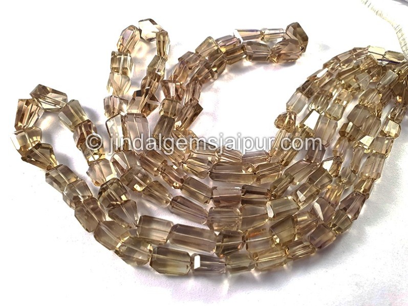 Champagne Citrine Faceted Nuggets Shape Beads