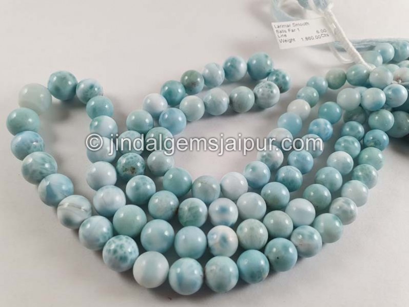 Larimar Smooth Balls Beads