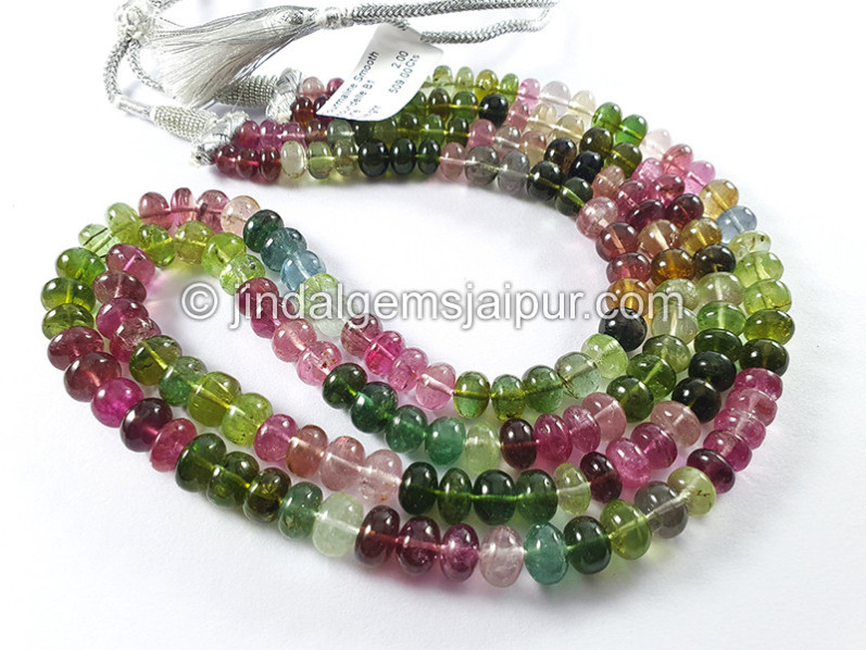 Tourmaline Smooth Roundelle Shape Beads