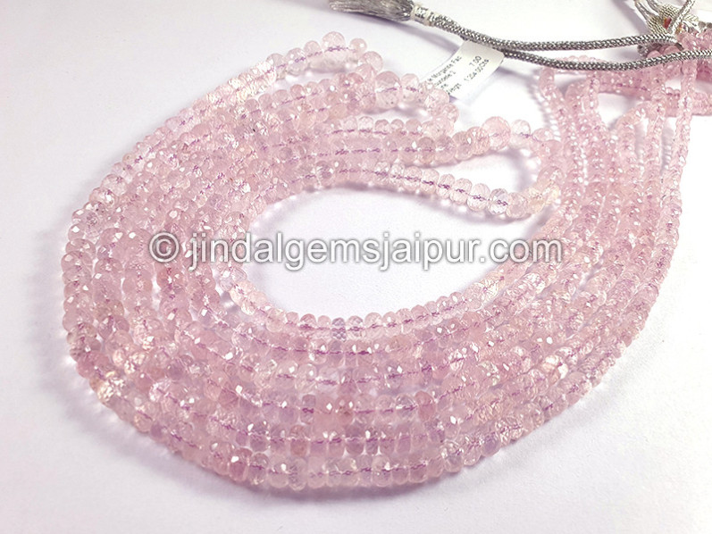 Pink Morganite Faceted Roundelle Shape Beads