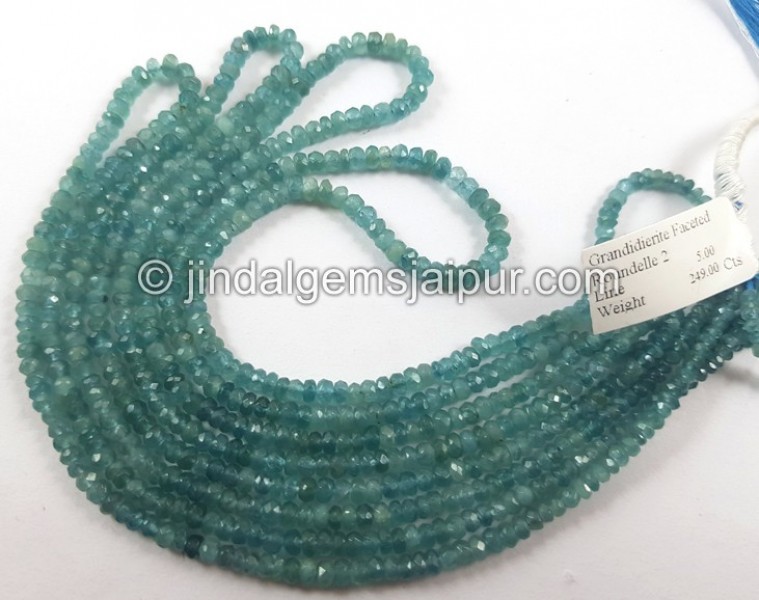 Paraiba Grandidierite Facated Roundelle Beads