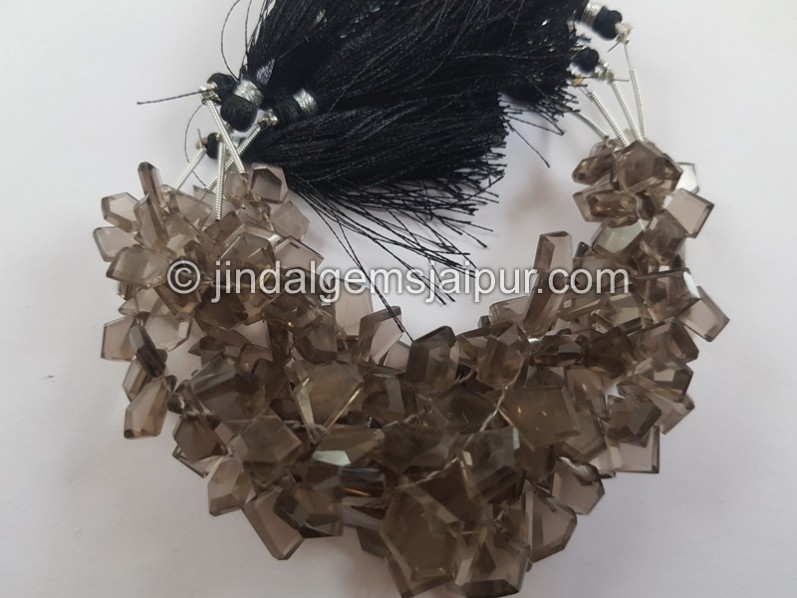 Smoky Flat Slice Cut Beads