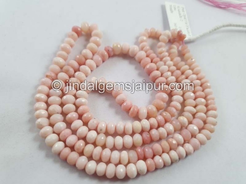 Pink Opal Faceted Roundelle Beads