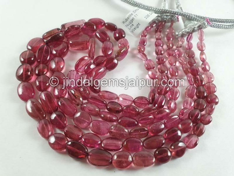 Rubellite Smooth Nuggets Beads