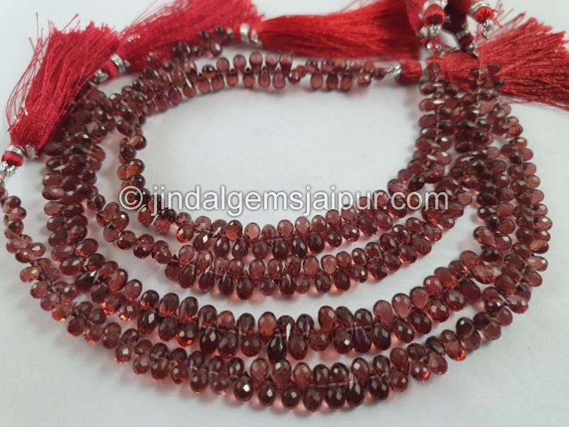 Rhodolite Garnet Faceted Drops Beads