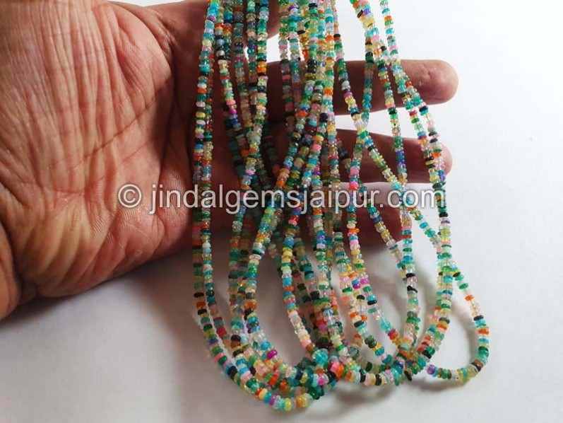 Multi Ethiopian Opal Smooth Roundelle Beads