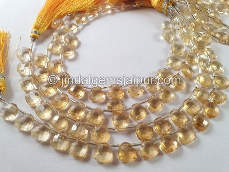 Citrine Faceted Fancy Heart Beads