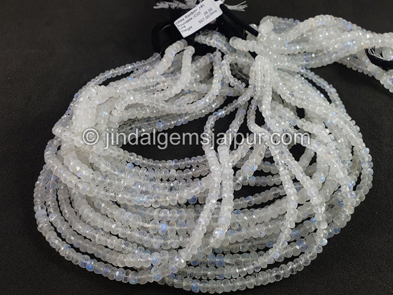 White Rainbow Faceted Roundelle Small Shape Beads