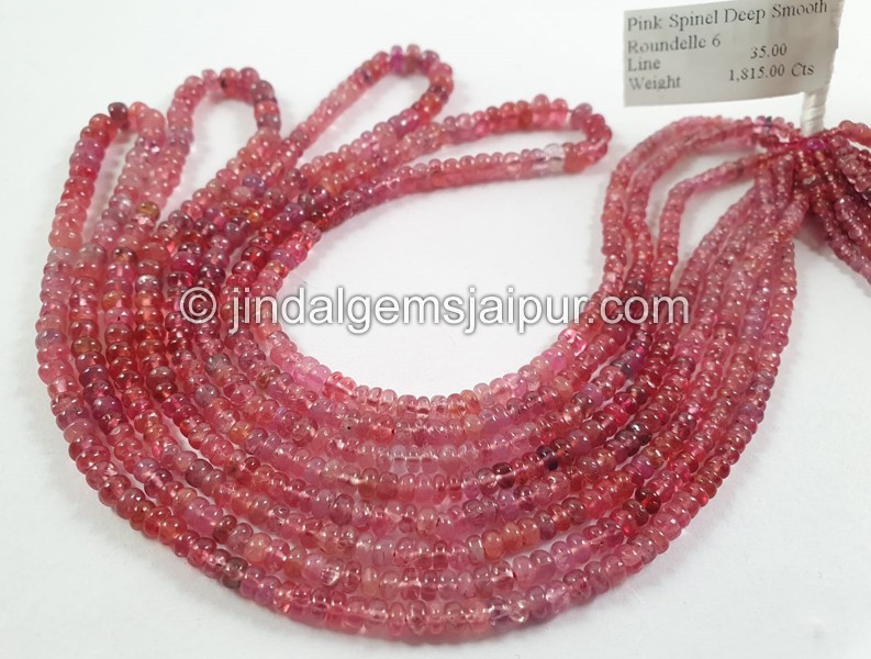 Red Spinel Shaded Smooth Roundelle Beads