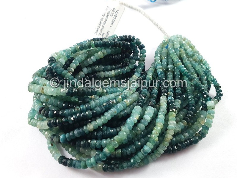 Grandidierite Shaded Faceted Roundelle Shape Beads